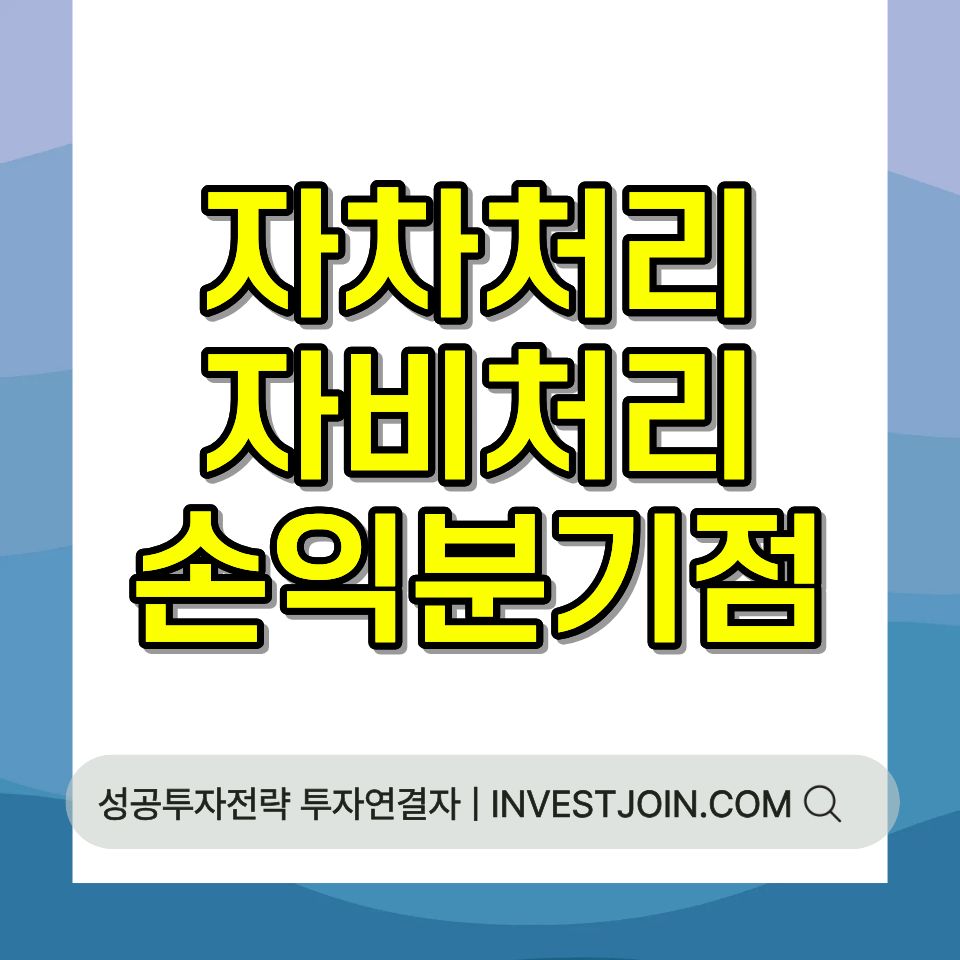 자차처리 자비처리 손익분기 계산