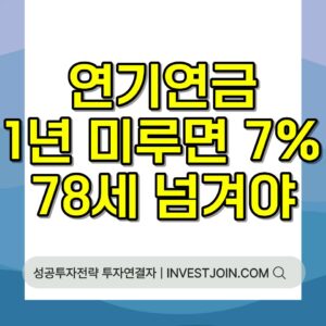 연기연금 증액률과 손익분기점