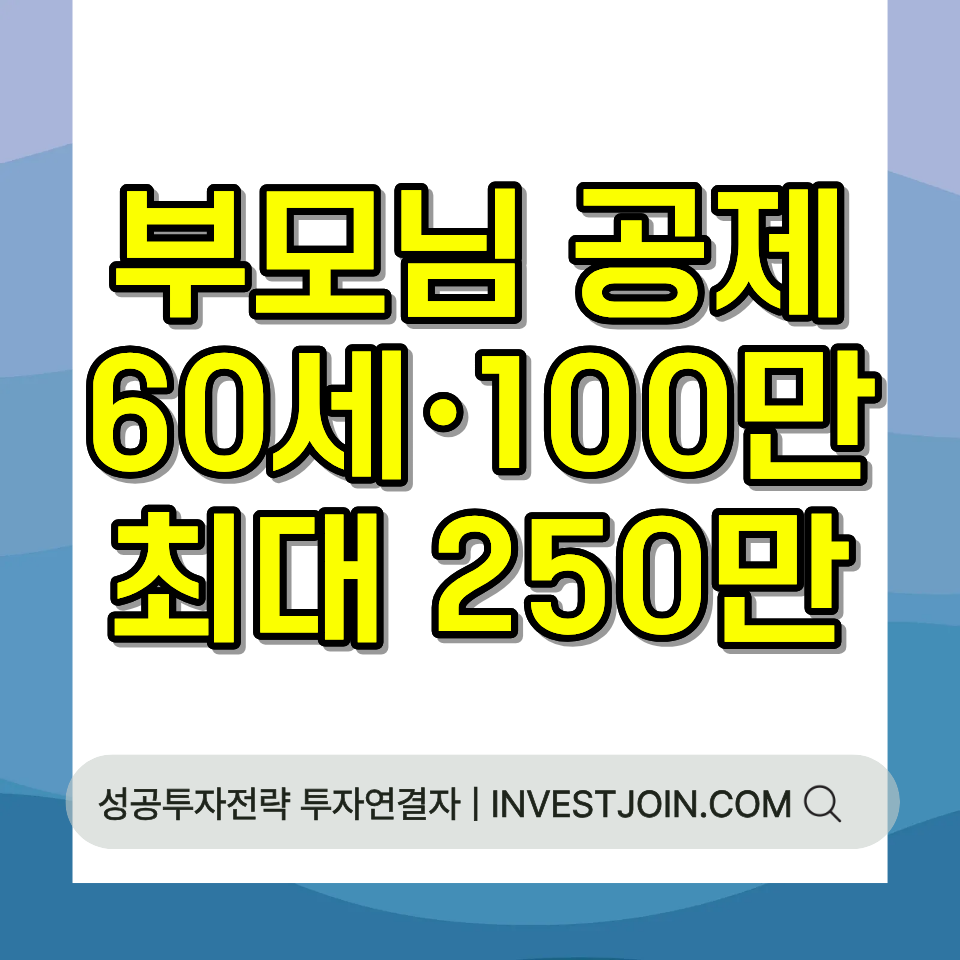 부모님 부양가족 공제