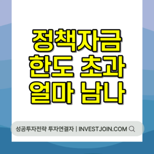 정책자금 한도 초과 통합한도 계산