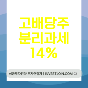 고배당 배당소득 분리과세